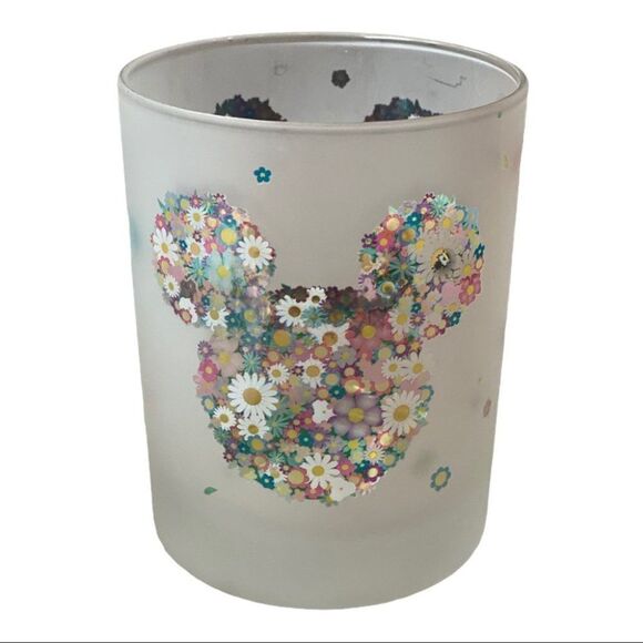 Disney‎ Mickey Mouse Floral Glass Cup Minnie World - Picture 8 of 8
